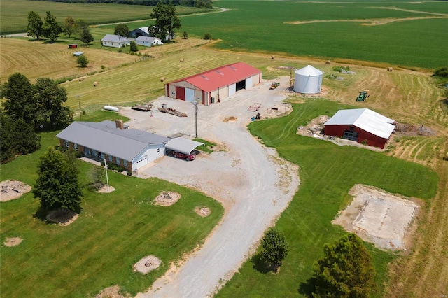 aerial view featuring a rural view