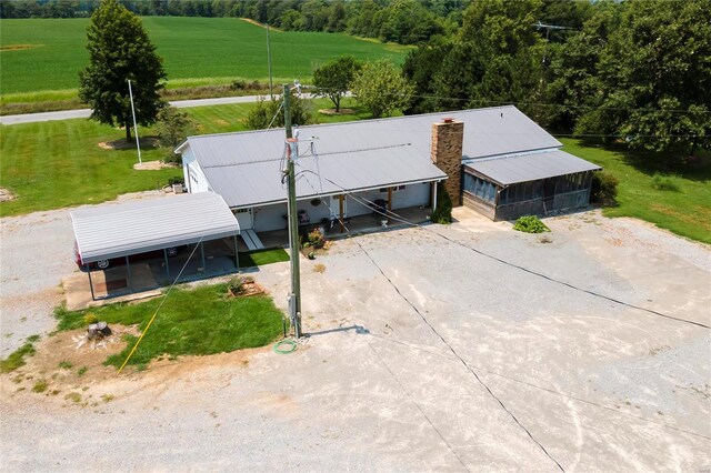 bird's eye view featuring a rural view