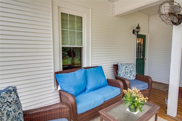 exterior space featuring an outdoor living space