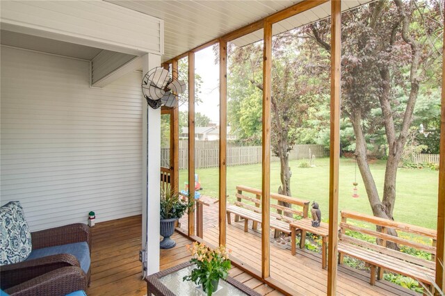 view of sunroom