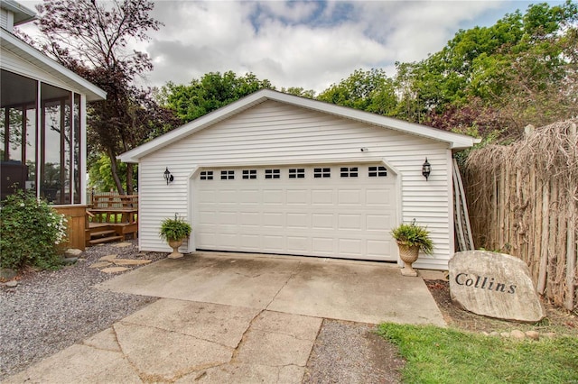 view of garage