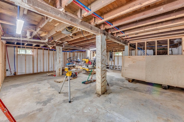 basement with plenty of natural light