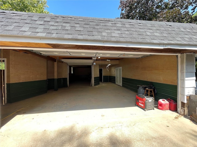 garage with a carport