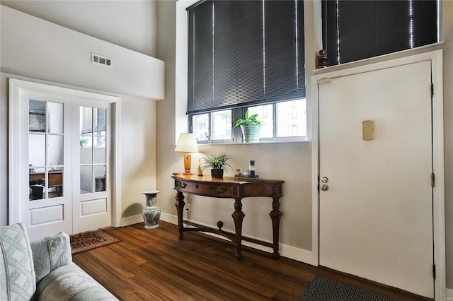 interior space with hardwood / wood-style flooring