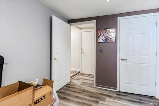 interior space featuring light wood-type flooring