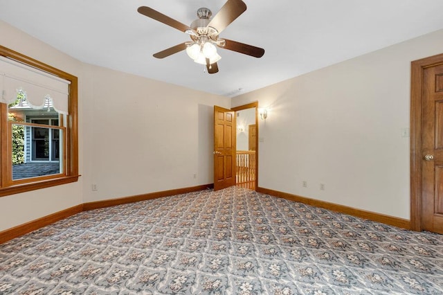 unfurnished bedroom with ceiling fan