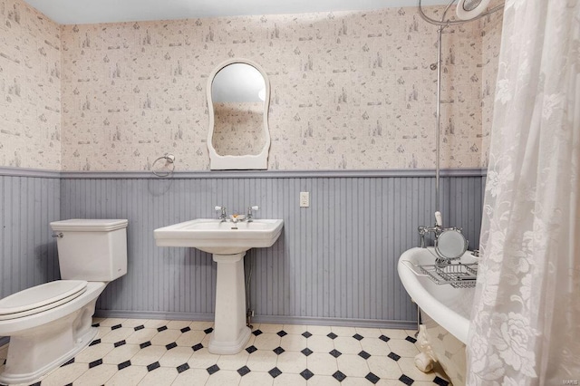 bathroom with sink and toilet