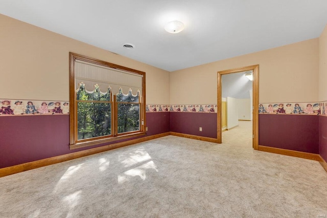 view of carpeted spare room