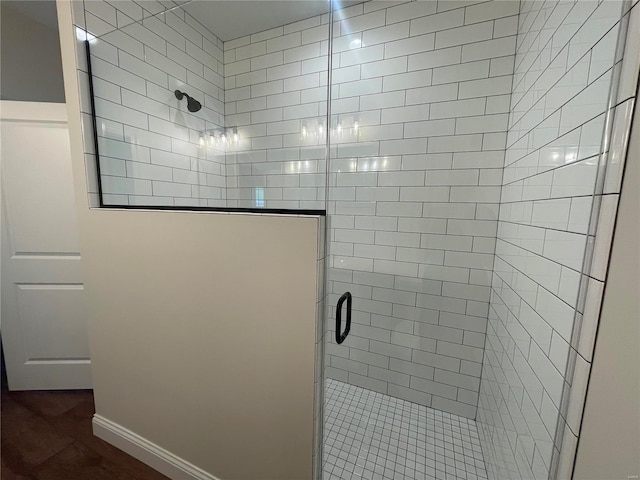 bathroom featuring walk in shower