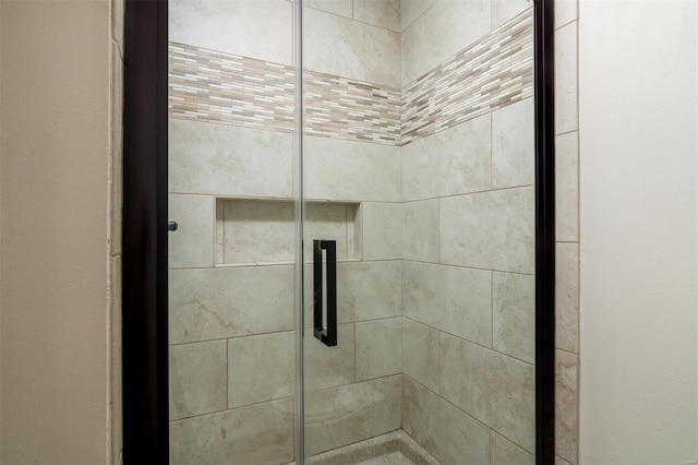 room details with a shower stall