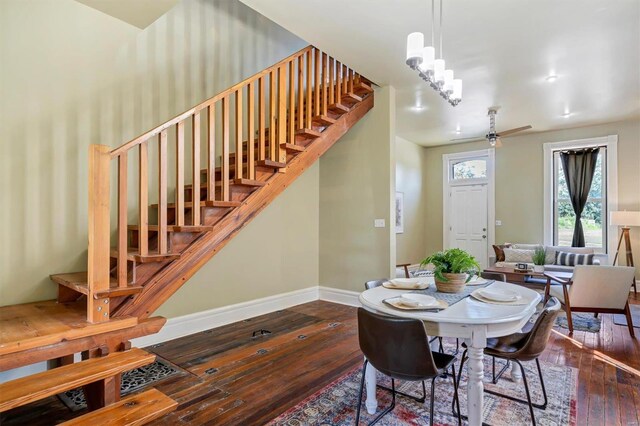 dining area featuring hardwood / wood-style flooring