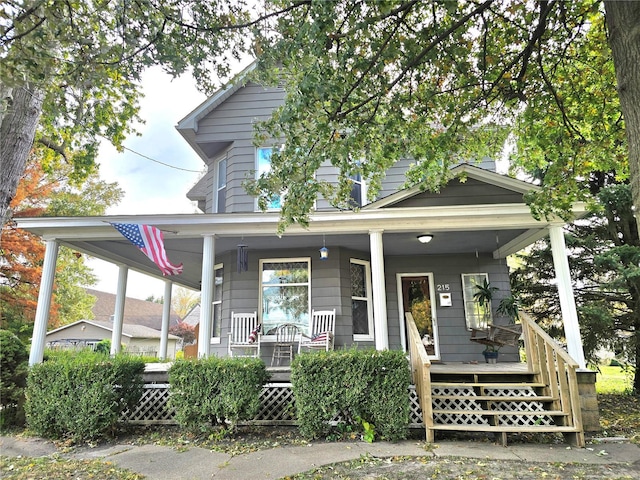 view of front of home featuring covered porch