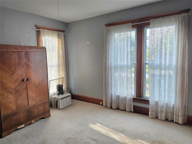 interior space featuring multiple windows and carpet floors