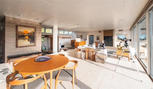 view of carpeted dining room