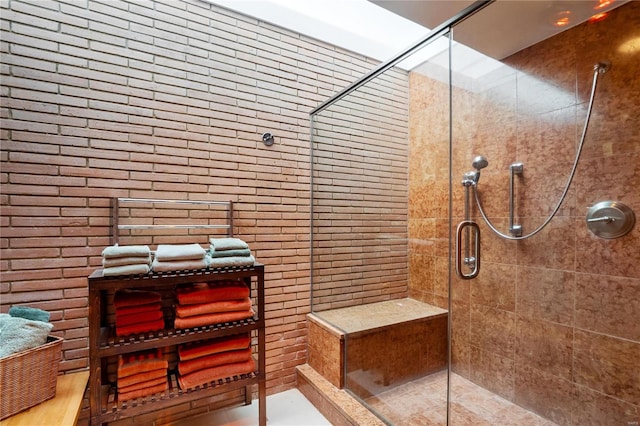 bathroom featuring an enclosed shower