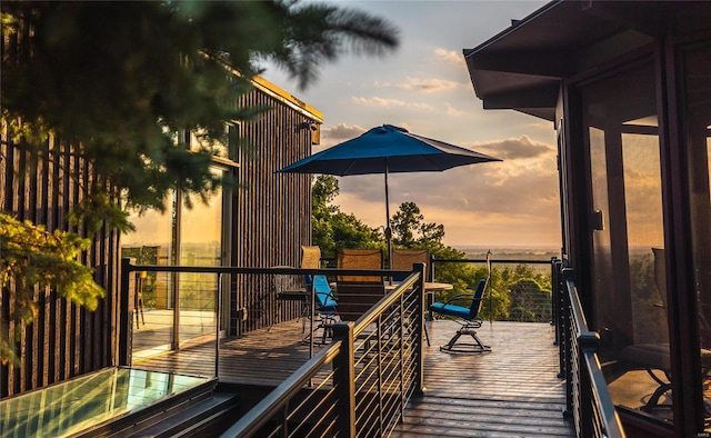 view of deck at dusk