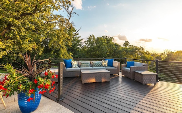 deck with an outdoor hangout area