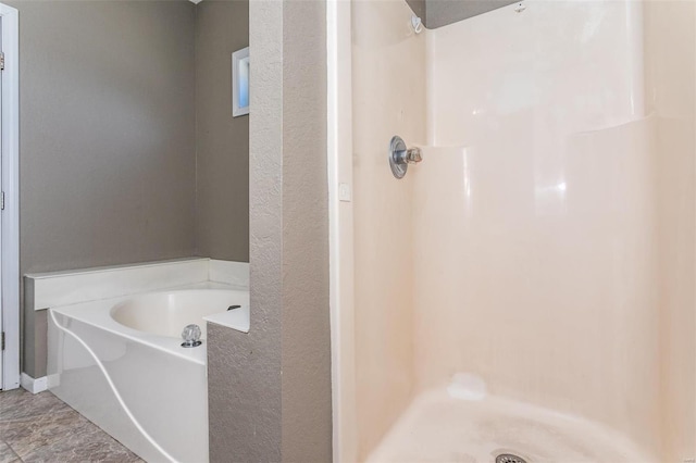 bathroom with plus walk in shower