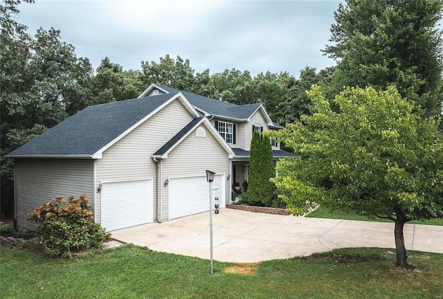 exterior space featuring concrete driveway and an attached garage