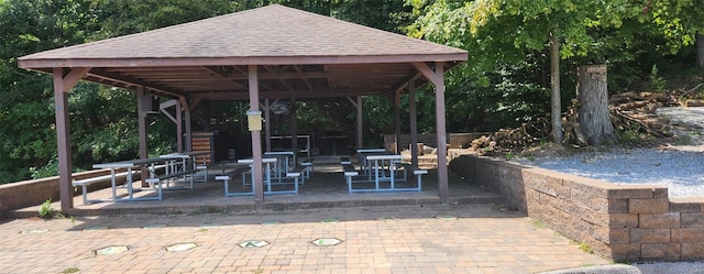 view of patio with a gazebo