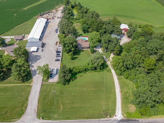 bird's eye view with a rural view