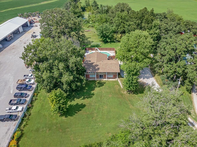 bird's eye view featuring a rural view