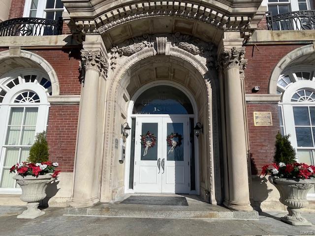 entrance to property featuring french doors