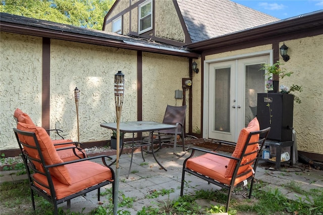 view of patio / terrace featuring french doors