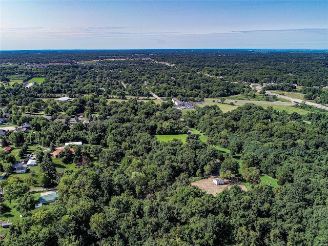 aerial view featuring a forest view