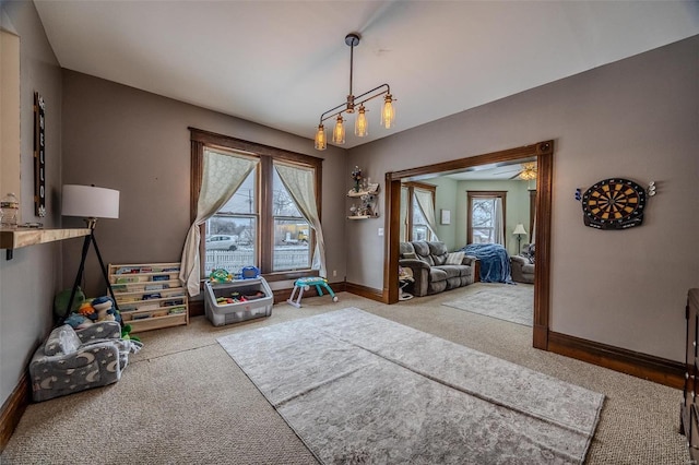 interior space featuring carpet flooring