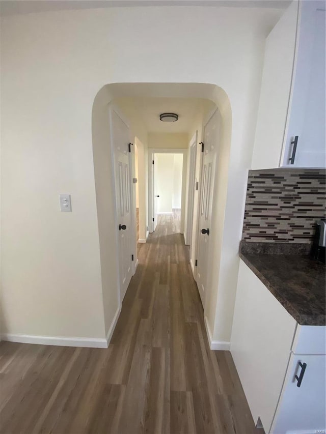 hall featuring dark hardwood / wood-style flooring