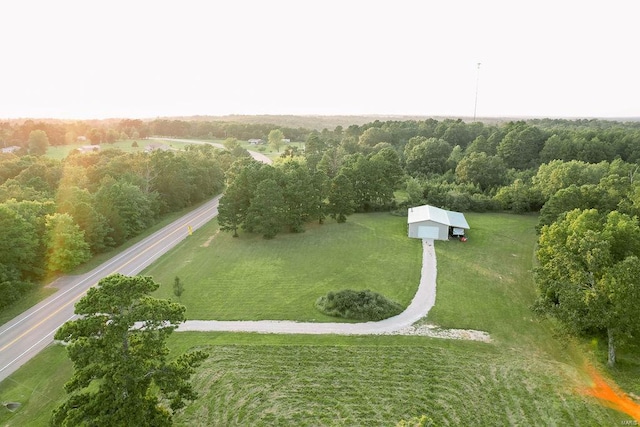 aerial view featuring a rural view