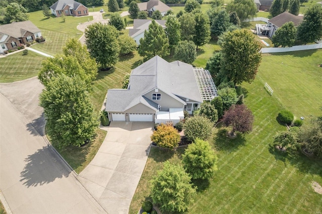 aerial view with a residential view