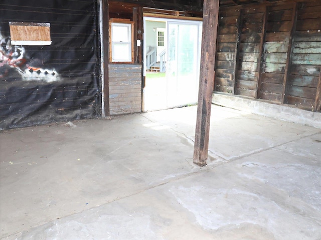 interior space featuring concrete floors