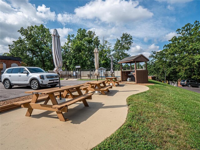 exterior space with a gazebo