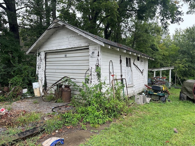 exterior space featuring a garage