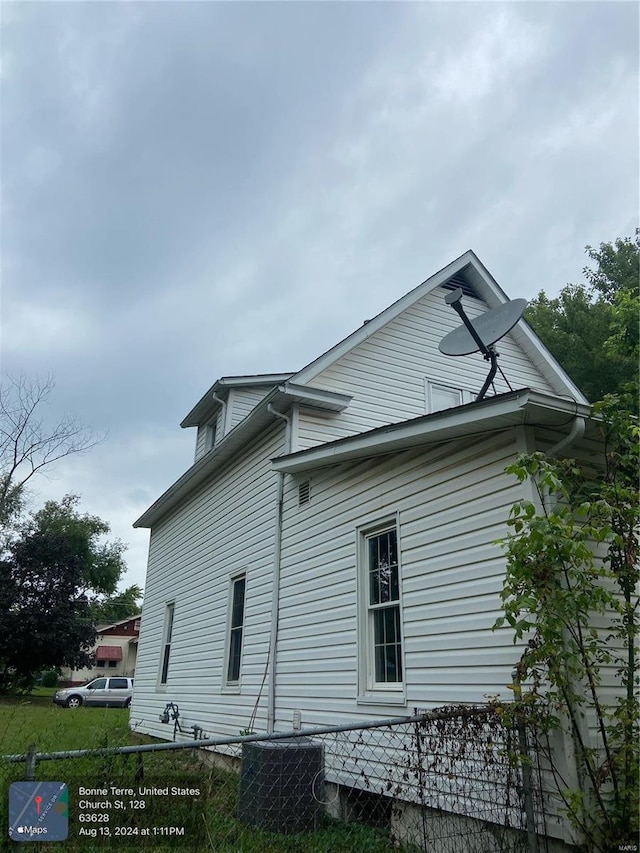 view of home's exterior featuring central AC unit