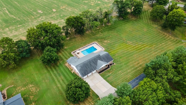 aerial view featuring a rural view