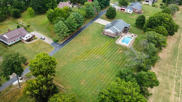 aerial view featuring a rural view