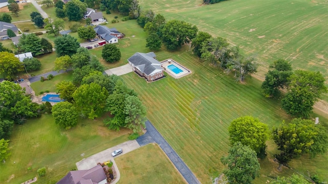 drone / aerial view featuring a rural view