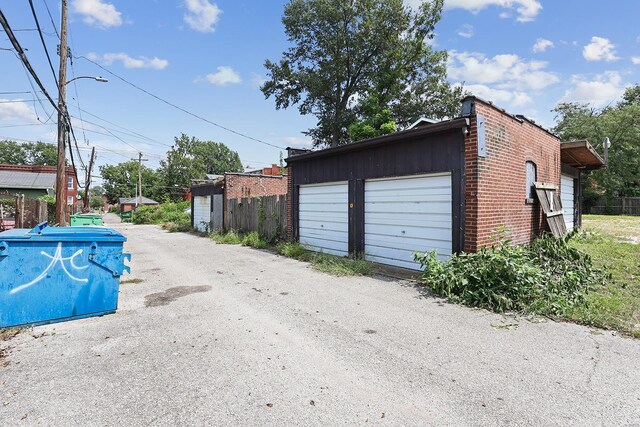 view of garage