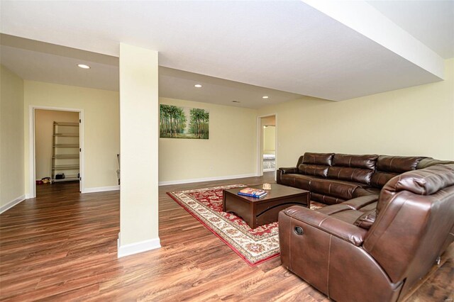 living room featuring hardwood / wood-style flooring