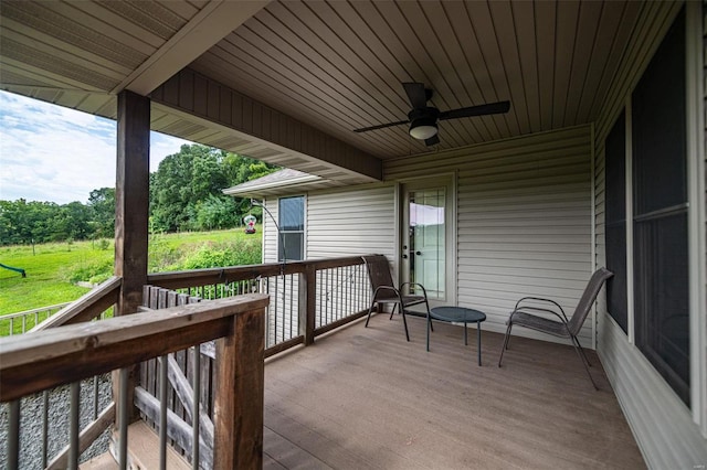 deck with ceiling fan