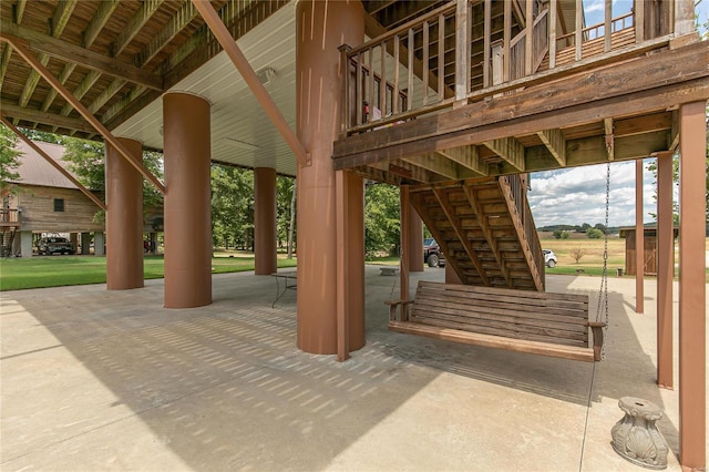 view of patio / terrace with stairway