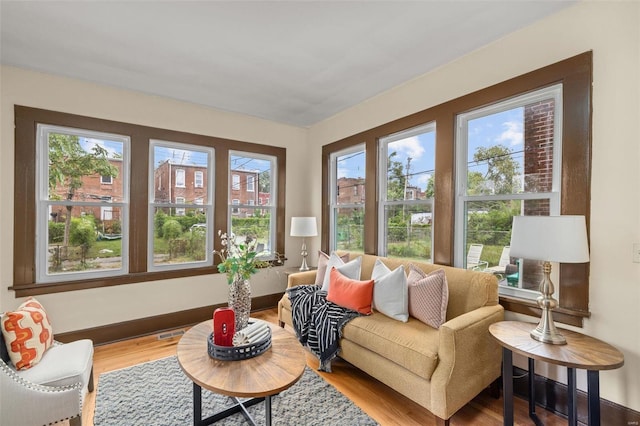 sunroom with a healthy amount of sunlight