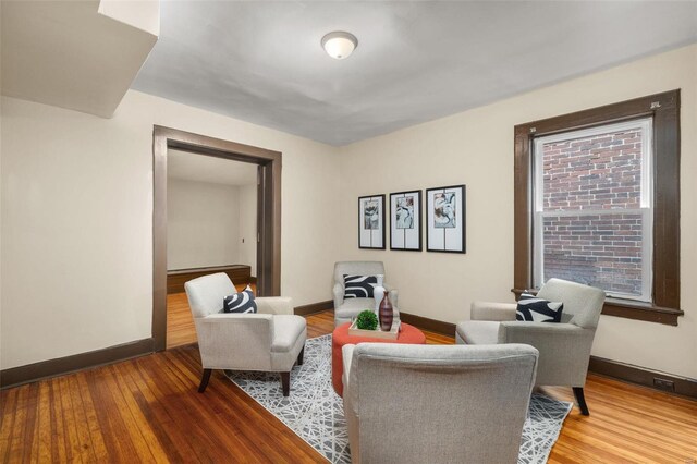 living area featuring light wood-type flooring