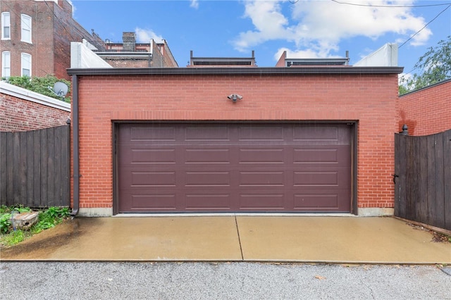 view of garage