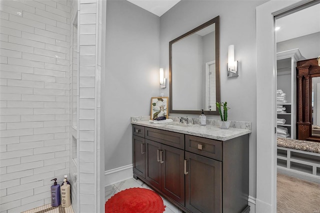 bathroom featuring vanity and tile patterned floors