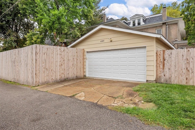 view of garage