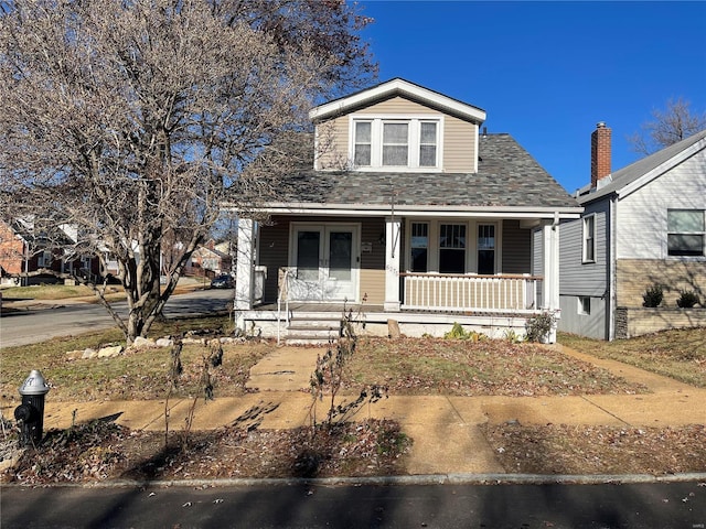 view of front facade featuring covered porch